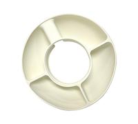 DUINIU 1 Piece Water Glass Snack Platter, Silicone Snack Bowl, 40 Oz Snack Tray, Reusable Platter, 4-Compartment Snack Ring for Candy Cookies Nuts (White)