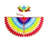 DUINIU 1 Set of Bird Wing Cloak, 1 Mask, Bird Wing Cloak, Jungle Costume Accessories, Children's Performance Props, Suitable for Theatrical Performances