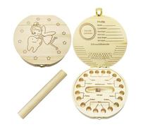 DUINIU 1 Wooden Deciduous Tooth Storage Souvenir Box, Wishing Bottle with Tweezers, Deciduous Tooth Storage, Collection Memory Box, Suitable for Boys and Girls