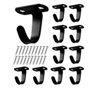 DUINIU 10 PCS Stainless Steel Hooks, Ceiling Hooks, Multifunctional Hooks for Wardrobe, Bathroom, Kitchen, Etc. (Black)