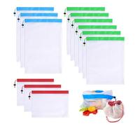 DUINIU 12-Piece Miscellaneous Mesh Bag, Children's Toy Bag Storage, Drawstring Toy Bag, Plush Toy Bean Bag Storage, Fruit Storage Bag, Mesh Toy Bag, Toy Organization Bag