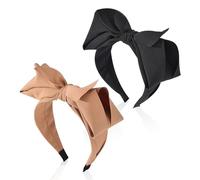 DUINIU 2-Piece Set of Bow Headbands, Fashionable Women's Headwear, Black and Gold Headbands, Elegant Women's Hairpins