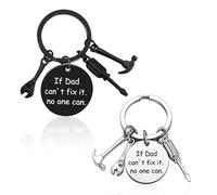 DUINIU 2 Piece Wrench Keychains，Men's Keychain, Stainless Steel Keychain, Durable Keychain, Father's Day Keychain, Gift for Dad (Silver and Black)