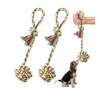 DUINIU 2 Pieces Cotton Rope Dog Toys - Braided Knots, Teeth Cleaning Balls, Chew Toy for Pets