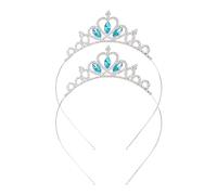 DUINIU 2 Pieces Princess Crowns, Girls Crystal Crown, Ladies Princess Accessories, Suitable Tiaras for Ladies Girls Birthday, Party and Prom, Silver