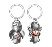 DUINIU 2pcs Smiling Love Angel Keychains, Guardian Angel Pendants, Lucky Pendant Accessories, Unique Keychains, Good Luck Gifts, For Bags, Keys, DIY Pendants