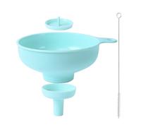 DUINIU 3 Piece Kitchen Funnel With 1 Piece Brush, Plastic Cooking Funnel, Multifunctional Funnel With 2 Sizes Of Nozzles For Wide Or Narrow Mouth Bottles