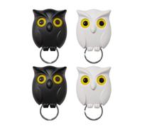DUINIU 4 Piece Key Holder Wall, Owl Magnetic Hook, Self-Adhesive Keychain, Key Ring for Hanging on The Wall