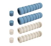 DUINIU 4 Pieces Door Handle Protective Cover, Anti-Static Protective Cover, Children's Anti-Collision Protective Cover, Door Handle Buffer, Suitable for Restaurants, Schools, Rooms (Off-White + Blue)