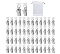 DUINIU 50 pieces pulley clamps, 1 piece storage bag, curtain hooks, curtain hooks for rails, self-adhesive curtain hooks, curtain clamps for drilling, rail curtain stoppers