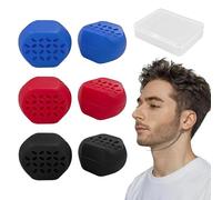 DUINIU 6 Pieces of Jaw Line Trainer and 1 Piece of Transparent Storage Box, Jaw Muscle Exerciser, Chin Trainer, Jaw Toning Glue