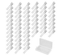 DUINIU 60 Pieces Double Prong Hair Clips With 1 Piece Storage Box, Curling Clips, Metal Duckbill Hair Clips, Alligator Clip Hair Clips For Hairdressing, Salon, Makeup (Silver)