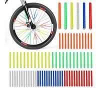 DUINIU 72 Pieces of Bicycle Reflective Strips, Bicycle Reflective Strips Set, Colorful Bicycle Spokes, Reflective Strips, Waterproof Bicycle Spokes, Suitable for Bicycles and Motorcycles (75 * 5mm)