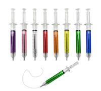 DUINIU 8-Pack Mixed Color Injection Pens With Black Ink, Syringe Shape, Doctor and Nurse Pen Set, Novel Creative Stationery