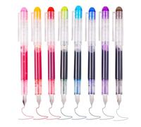 DUINIU 8-Piece Ink-Free Pens, Color Pens, Eight-Color Pen Set, Fine Nib Pens, Quick-Drying Pens Suitable for Calligraphy and Painting
