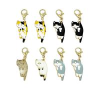DUINIU 8 Pieces Kitten Pendants, Knitted Stitch Markers, Cute Animal Pendants, Detachable, Keychain Accessories, Sewing Crafts, Suitable for Necklaces, Bracelets, Earrings