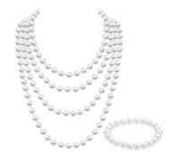 DUINIU Camel Jewelry Set - Women's Long Pearl Chain (180cm) and Bracelet