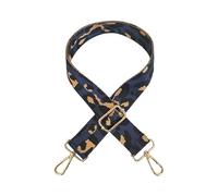 DUINIU One Piece Adjustable Crossbody Strap, Shoulder Strap with Gold Buckle, Replacement Handbag Shoulder Strap, Dark Blue Leopard Print Design, Suitable for Handbags, Camera Bags
