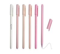 DUINIU Set of 6 Gel Pens with Clear Plastic Box, Ballpoint Pen, Gel Pen, Stationery Set, Stationery and Office Supplies (Pink)
