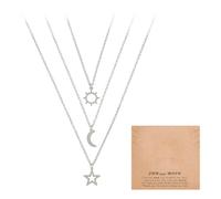 DUINIU Women's Necklaces - Sun Moon Star Pendant, Personalized Collarbone, Friendship Fashion Jewelry, Perfect Gifts