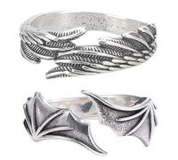 DUIPAIAS Silver-Tone Finger Jewelry with a Distinctive Wraparound | Open-Ended Structure, Decorative Flight Theme, Separated Front for a Distinctive Wraparound Jewelry Look