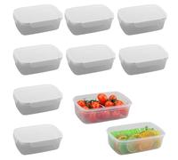 duisoad 10 Pcs Food Storage Containers, 850ml 7.09 x 4.5 x 2.44 inches Meal Prep Containers Reusable Plastic Food Containers with Lids for Refrigerator, Microwave, No BPA
