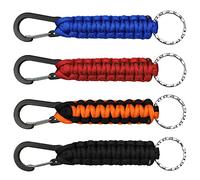 duisoad 4 Pcs Paracord Keyring Braided Kit Rope Paracord Keychain for Outdoor Camping, Fishing, Hiking Tool