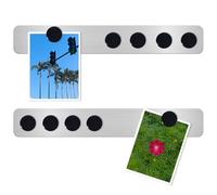DUJEQM 2Pcs Frameless Magnetic Board Strips - Stainless Steel Memo Strips with 10 Black Magnets - Magnetic Strips Self Adhesive, Bulletin Board Bar Memo Notice Board for Wall, Kitchen, Office & Home