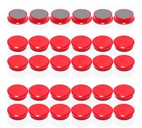 DUJEQM 30PCS Fridge Magnets - Heavy Duty Round Mini Magnets for Whiteboard, Kitchen, Office & School - Strong Magnet Small Cute Decorative Magnets for Crafts, Presentation Supplies, Notice Board, Red