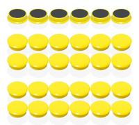 DUJEQM 30PCS Fridge Magnets - Heavy Duty Round Mini Magnets for Whiteboard, Kitchen, Office & School - Strong Magnet Small Cute Decorative Magnets for Crafts Presentation Supplies Notice Board, Yellow