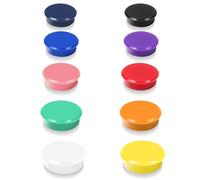 DUJEQM Fridge Magnets, 10PCS Round Strong Magnet Mini Decorative Magnets for Whiteboard, Heavy Duty Cute Magnets, Multi-Use Small Magnet for Crafts, Notice Board, Kitchen, Office, School, 10 Colours