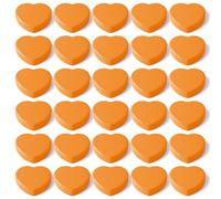 DUJEQM Fridge Magnets 30PCS - Orange Heart Mini Magnets, Small Strong Magnet for Notice Board, Office, Kitchen, Home,Classroom, Crafts - Cute Decorative Whiteboard Magnets for School & Office Supplies