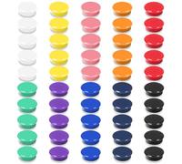 DUJEQM Fridge Magnets, 50PCS Round Strong Magnet Mini Decorative Magnets for Whiteboard, Heavy Duty Cute Magnets, Multi-Use Small Magnet for Crafts, Notice Board, Kitchen, Office, School, 10 Colours