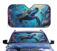 Dujiea Car Front Window Sunshade, Colorful Sea Turtle Foldable Auto Windshield Sun Shade Uv Heat Sun Visor Protector-Keeps Your Vehicle Cool- Small