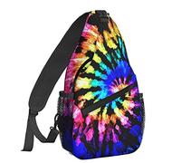 Dujiea Crossbody Backpack For Men Women Sling Bag, Chest Bag Shoulder Bag One Strap Backpack Travel Hiking Daypack, Tie Dye Pattern, One Size, Daypack Backpacks