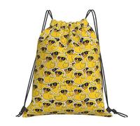 Dujiea Drawstring Backpack, Gym Bag Sackpack Cinch Sports Backpack For Men Women Shopping Yoga Swimming Traveling, Yellow Cartoon Duck, 14 x 16 inch, Compact