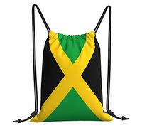 Dujiea Drawstring Backpack, Gym Bag Sackpack Cinch Sports Backpack For Men Women Shopping Yoga Swimming Traveling, Jamaica Flag, 14 x 16 inch, Traveling