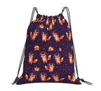 Dujiea Drawstring Backpack, Gym Bag Sackpack Cinch Sports Backpack For Men Women Shopping Yoga Swimming Traveling, Funny Fox, 14 x 16 inch, Compact