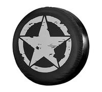 Dujiea Military Tactical Star Spare Tire Cover, Universal Wheel Tire Cover Waterproof Dust-Proof Tire Protectors for Jeep Trailer Rv Van SUV Truck Camper and Many Vehicle 14 15 16 17 Inch
