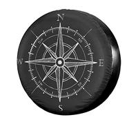 Dujiea Vintage Wind Rose Compass Spare Tire Cover, Universal Wheel Tire Cover Dust-Proof Tire Protectors for Trailer Rv Van SUV Truck Camper and Many Vehicle 14 15 16 17 Inch