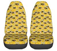 Dujiea Yellow Cartoon Duck Car Front Seat Covers 2 Pcs Universal Auto Seat Covers Front Seats Only, Vehicle Bucket Seat Protectors Fit for Most Car SUV Sedan and Truck