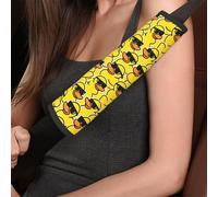 Dujiea Yellow Cartoon Duck Car Seat Belt Cover Shoulder Strap Pads for Adults and Children, Soft Comfortable Seatbelt Protector Universal Fit Safety Belt Cushion for Car, Truck, SUV- Pack of 2