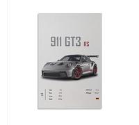 Dujoi 911 GT3RS Car Poster, Canvas Art Print, 12x18inch (30x45cm), Neutral Tones, Matte Finish, Unframed, Living Room Decor