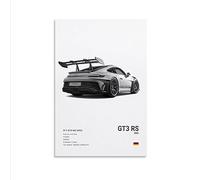 Dujoi 911 GT3RS Racing Car Wall Art - Vintage Poster, 12x18inch (30x45cm), Framed or Unframed