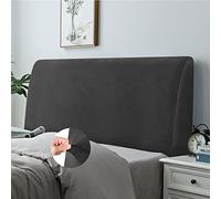 DUJUIKE Bed Headboard Slipcover, Stretch Bed Headboard Cover, Dustproof Protector Cover for Linen Fabric Tufted Upholstered Headboard (Jet Black)
