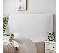 DUJUIKE Headboard Slipcover for full Bed, Stretch Bed Headboard Cover, Dustproof Protector Cover for Linen Tufted Upholstered, Velvety Soft Comfortable Fabric (White)