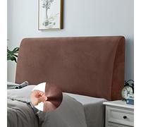DUJUIKE Headboard Slipcover for King Bed, Stretch Bed Headboard Cover, Dustproof Protector Cover for Linen Tufted Upholstered, Velvety Soft Comfortable Fabric (Brown)