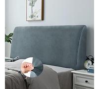 DUJUIKE Headboard Slipcover for Queen Bed, Stretch Bed Headboard Cover, Dustproof Protector Cover for Linen Tufted Upholstered, Velvety Soft Comfortable Fabric (Grey)