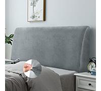 DUJUIKE Headboard Slipcover for Queen Bed, Stretch Bed Headboard Cover, Dustproof Protector Cover for Linen Tufted Upholstered, Velvety Soft Comfortable Fabric (Light Grey)