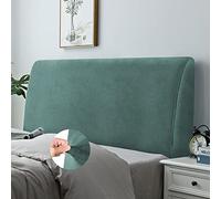 DUJUIKE Headboard Slipcover for Queen Bed, Stretch Bed Headboard Cover, Dustproof Protector Cover for Linen Tufted Upholstered, Velvety Soft Comfortable Fabric (Cypress Green)